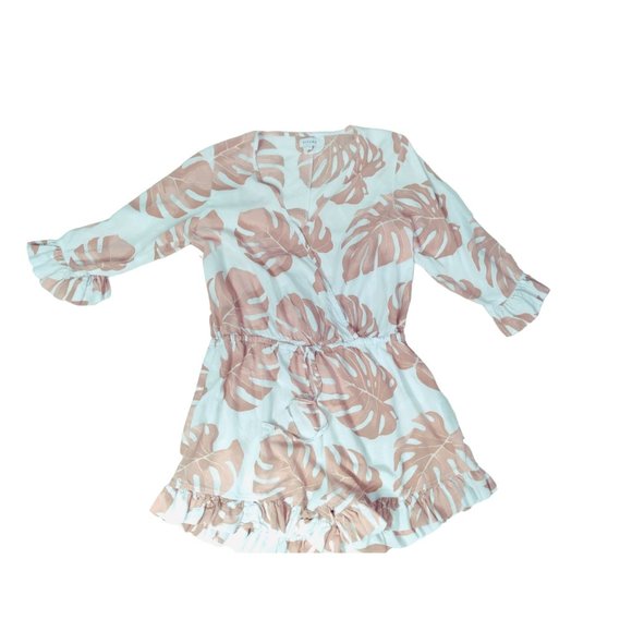 Piyama lightweight Monstera Leaf Romper Size Large - Picture 11 of 14